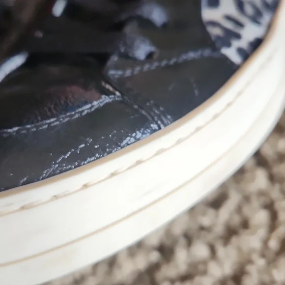 P448 Made In Italy Stylish Women's Leopard Print High-Top Sneakers With Zippers - Picture 13 of 16